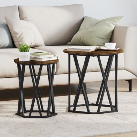 Mesas Laterales 2 pcs de Madera de Roble Ahumado von , Couchtisch - Ref: Foro24-868263, Preis: 61,75 €, Rabatt: -5%%