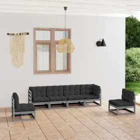 6-piece garden furniture set with solid pine wood cushions by vidaXL, Garden sets - Ref: Foro24-3076451, Price: 561,02 €, Dis...