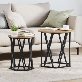 Mesas Laterales de Madera de Roble Artesanal - 2 Piezas von , Couchtisch - Ref: Foro24-868266, Preis: 64,59 €, Rabatt: %
