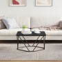 Roble negro Metal Mediana Chic Mesa de café Rectangular by , Coffee table - Ref: Foro24-868273, Price: 56,23 €, Discount: %