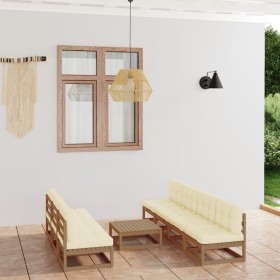 Garden furniture 8 pieces with cushions made of solid pine wood by vidaXL, Garden sets - Ref: Foro24-3076402, Price: 706,65 €...