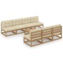 Gartenmöbel 8-teilig mit Kissen aus massivem Kiefernholz von vidaXL, Gartensets - Ref: Foro24-3076402, Preis: 706,65 €, Rabat...