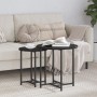 Juego de 2 Mesas Laterales en Madera de Roble Negro y Metal de , Mesas auxiliares - Ref: Foro24-869696, Precio: 49,62 €, Desc...