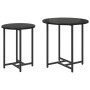 Juego de 2 Mesas Laterales en Madera de Roble Negro y Metal de , Mesas auxiliares - Ref: Foro24-869696, Precio: 49,62 €, Desc...