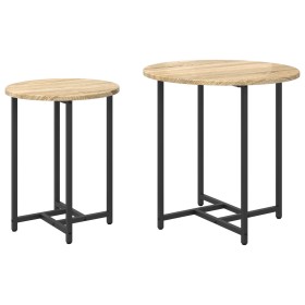 Mesa auxiliar de 2 piezas en madera de roble sonoma y metal by , Side tables - Ref: Foro24-869697, Price: 46,16 €, Discount: %
