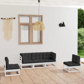5-teiliges Gartenmöbel-Set mit Kissen aus massivem Kiefernholz von vidaXL, Gartensets - Ref: Foro24-3076440, Preis: 496,52 €,...