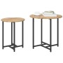 Mesa Lateral de 2 pcs en Madera de Roble Artisan y Metal de , Mesas auxiliares - Ref: Foro24-869701, Precio: 46,16 €, Descuen...