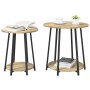 Mesa auxiliar de 2 piezas en madera de roble sonoma y metal de , Mesas auxiliares - Ref: Foro24-869703, Precio: 63,11 €, Desc...