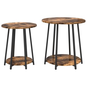 Mesa lateral de 2 piezas en madera de roble