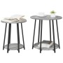 Mesa Lateral 2 pcs Gris Sonoma de Madera y Metal de , Mesas auxiliares - Ref: Foro24-869705, Precio: 64,99 €, Descuento: %