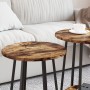 Mesa lateral de 2 piezas en madera de roble ahumado y metal de , Mesas auxiliares - Ref: Foro24-869704, Precio: 63,11 €, Desc...