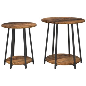 Mesa Auxiliar de 2 Piezas de Madera Vieja, Madera
