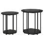 Mesa Lateral 2 pcs Madera de Roble Negro y Metal de , Mesas auxiliares - Ref: Foro24-869714, Precio: 70,34 €, Descuento: %