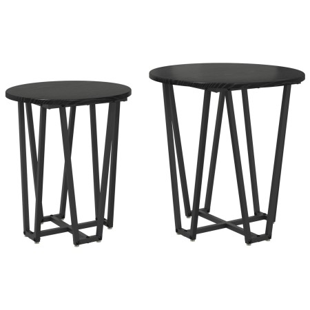 Set de Mesas Laterales de 2 - MDF y Metal en Roble Negro de , Mesas auxiliares - Ref: Foro24-869720, Precio: 57,41 €, Descuen...