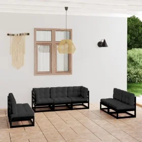 7-piece garden furniture set with solid pine wood cushions by vidaXL, Garden sets - Ref: Foro24-3076473, Price: 748,80 €, Dis...
