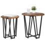 Mesa Auxiliar 2 Pzs de Roble Ahumado con Madera Ingenierizada y Metal de , Mesas auxiliares - Ref: Foro24-869722, Precio: 54,...