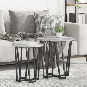 Mesa auxiliar de 2 piezas en gris Sonoma, hecha de madera y metal by , Side tables - Ref: Foro24-869723, Price: 55,83 €, Disc...