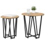 Mesa Lateral de 2 Piezas en Madera de Roble y Metal de , Mesas auxiliares - Ref: Foro24-869725, Precio: 54,24 €, Descuento: %