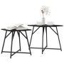 Mesa Auxiliar de 2 piezas en Madera de Roble Negra y Metal de , Mesas auxiliares - Ref: Foro24-869726, Precio: 51,44 €, Descu...