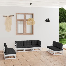 7-teiliges Gartenmöbel-Set mit Kissen aus massivem Kiefernholz von vidaXL, Gartensets - Ref: Foro24-3076470, Preis: 678,39 €,...