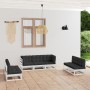 7-piece garden furniture set with solid pine wood cushions by vidaXL, Garden sets - Ref: Foro24-3076470, Price: 676,41 €, Dis...