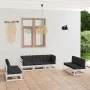 7-piece garden furniture set with solid pine wood cushions by vidaXL, Garden sets - Ref: Foro24-3076470, Price: 666,48 €, Dis...