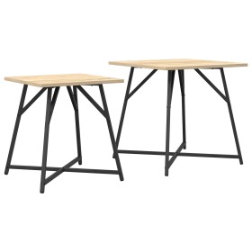 Mesa Auxiliar 2 piezas de Madera de Sonoma y Metal