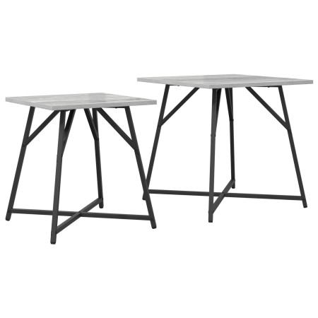 Mesa Auxiliar 2 pcs Gris Sonoma de Madera y Metal de , Mesas auxiliares - Ref: Foro24-869729, Precio: 50,17 €, Descuento: %