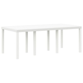 Mesa de Jardín Blanca 200x100x73 cm de Polyratán by , Garden tables - Ref: Foro24-871690, Price: 165,62 €, Discount: %