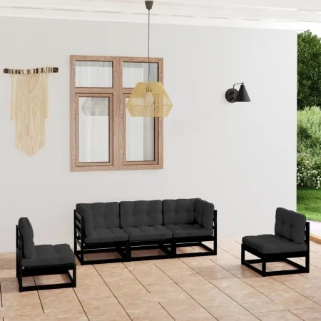 5-piece garden furniture set with solid pine wood cushions by vidaXL, Garden sets - Ref: Foro24-3076443, Price: 550,56 €, Dis...