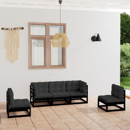 5-teiliges Gartenmöbel-Set mit Kissen aus massivem Kiefernholz von vidaXL, Gartensets - Ref: Foro24-3076443, Preis: 565,32 €,...