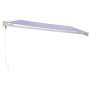 Toldo retráctil aluminio y tela azul y blanco 4x3 m by , Awnings - Ref: Foro24-3154523, Price: 566,09 €, Discount: %
