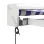 Toldo retráctil aluminio y tela azul y blanco 4x3 m