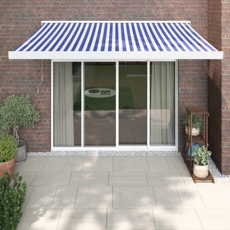 Toldo retráctil aluminio y tela azul y blanco 3x2,5 m von , Markisen - Ref: Foro24-3154521, Preis: 375,92 €, Rabatt: -5%%