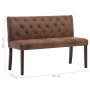Banco de piel de ante artificial marrón 120 cm by , Benches for halls and storage - Ref: Foro24-288573, Price: 224,64 €, Disc...