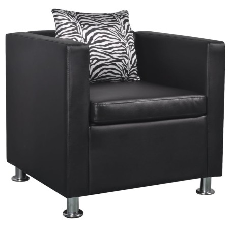 Sillón de cuero sintético negro by , Armchairs - Ref: Foro24-242210, Price: 207,09 €, Discount: %