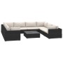 Set de muebles de jardín 9 pzas y cojines ratán sintético negro von , Gartensets - Ref: Foro24-46786, Preis: 979,27 €, Rabatt: %