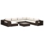 Set muebles de jardín 10 pzas y cojines ratán sintético marrón by , Garden sets - Ref: Foro24-46814, Price: 976,48 €, Discoun...
