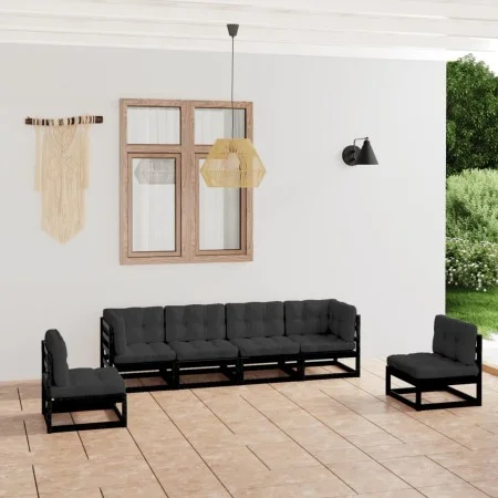 6-teiliges Gartenmöbel-Set mit Kissen aus massivem Kiefernholz von vidaXL, Gartensets - Ref: Foro24-3076453, Preis: 642,55 €,...