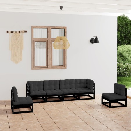6-teiliges Gartenmöbel-Set mit Kissen aus massivem Kiefernholz von vidaXL, Gartensets - Ref: Foro24-3076453, Preis: 659,76 €,...