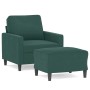 Sillón con taburete terciopelo verde oscuro 60 cm von , Sofas - Ref: Foro24-3201047, Preis: 220,73 €, Rabatt: %