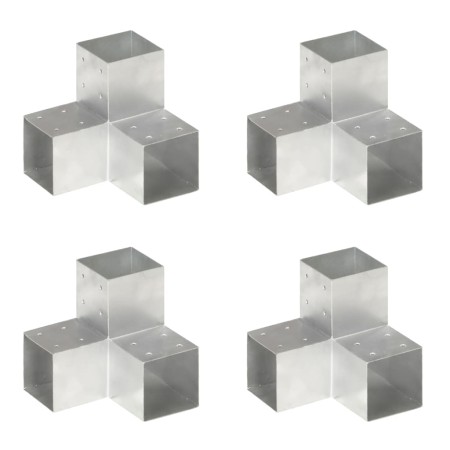 Conectores de postes en Y 4 uds metal galvanizado 101x101 mm de , Postes de cerca - Ref: Foro24-145482, Precio: 72,47 €, Desc...