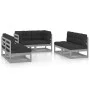 Juego de muebles de jardín 6 pzas y cojines madera pino maciza de vidaXL, Conjuntos de jardín - Ref: Foro24-3076461, Precio: ...