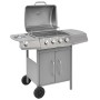 Barbacoa grill de gas 4+1 quemadores plateada de , Barbacoas - Ref: Foro24-273791, Precio: 295,51 €, Descuento: %