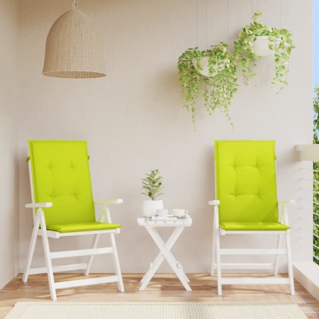 Cojín silla de jardín respaldo alto 2 uds tela verde 120x50x3cm by , Cushions for chairs and sofas - Ref: Foro24-314119, Pric...