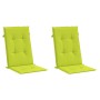 Cojín silla de jardín respaldo alto 2 uds tela verde 120x50x3cm by , Cushions for chairs and sofas - Ref: Foro24-314119, Pric...