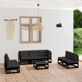 Gartenmöbelset 8-tlg. mit Kissen aus massivem Kiefernholz von vidaXL, Gartensets - Ref: Foro24-3076478, Preis: 849,55 €, Raba...