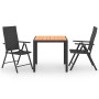 Juego de comedor para jardín 3 piezas negro y marrón by , Garden sets - Ref: Foro24-3060052, Price: 287,99 €, Discount: %