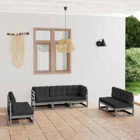 Gartenmöbelset 7-tlg. mit Kissen aus massivem Kiefernholz von vidaXL, Gartensets - Ref: Foro24-3076471, Preis: 665,43 €, Raba...