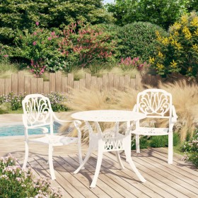 Mesa y sillas de bistró 3 piezas aluminio fundido blanco by , Garden sets - Ref: Foro24-3070576, Price: 577,35 €, Discount: %
